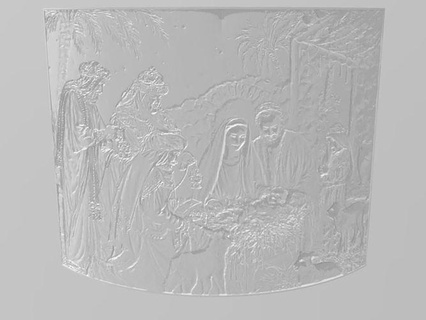 Natale presepe litofania noel arte decorazione segni loghi 3d print model - Mito3D