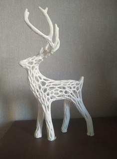 Noël cerf voronoi Père claus noel animal maison décor 3d print model - Mito3D