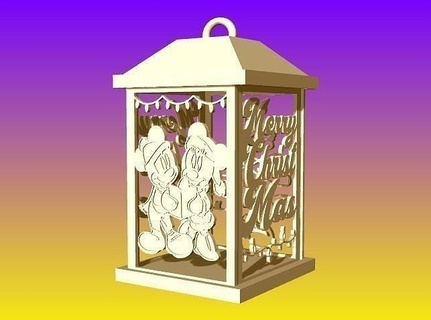 christmas disney lamp lantern lampara mickey minnie navidad house decor 3d print model - Mito3D