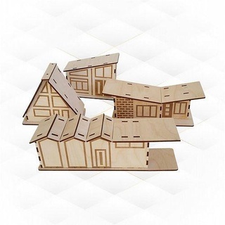 christmas glitter houses svg design laser cut gift decor house mantel engraving vector pattern cutting drawing glowforge hobby diy 3d print model - Mito3D