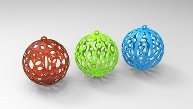 christmas ornaments decoration sphere design ball toy decor ornament surface ice snow tree house 3d print model - Mito3D