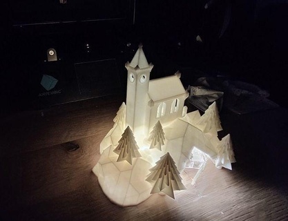Noel manzara doğuş faliyet alani sahne şapel köy dağ mağara Led ışık mum aydınlatma diyorama kış tatil geleneksel festival dekorasyon mevsimlik kar hobi kendin yap 3d print model - Mito3D