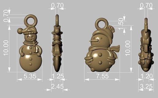 christmas snowmans 2023 jewerly printable pendant newyear jewellery silver pendants gold snowman winter cute 3dmodel december snow january gift gem rings jewelry 3d print model - Mito3D