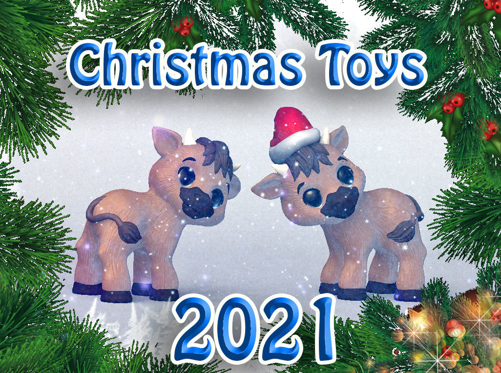 Noel oyuncaklar 2021 kış heykel oyuncak Sanat şekil Boğa yeni yıl newyear2021 oyunlar 3D print model - Mito3D