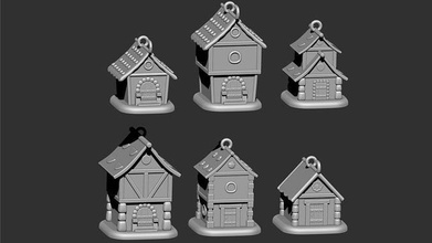 christmas toys houses xmas decoration ornament miniatures house gift decorative holiday figurines fir tree houseware games 3d print model - Mito3D