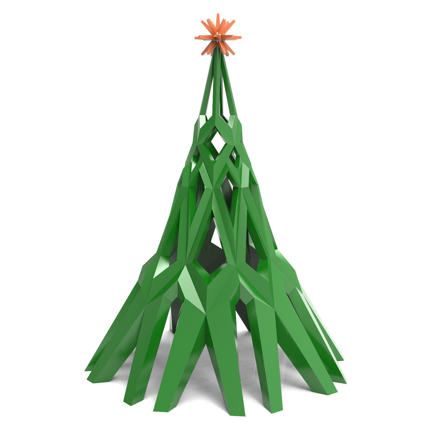 christmas tree holiday geometric xmas santa decor gift challenge house mathematical voronoi 3D print model - Mito3D