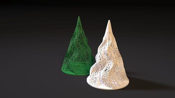 Natale albero 3dprinting stampa anno decorazione pupazzo neve voronoi design interni 3d arte Casa arredamento 3d print model - Mito3D