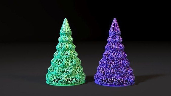 christmas tree 3dprinting printing year decoration snowman voronoi design interior 3d art 3d print model - Mito3D