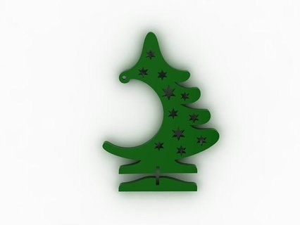 christmas tree symbol traditional stand design disjunct nature art 3d print model - Mito3D