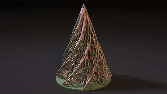 Weihnachten Baum 5 3dprinting Drucken Dekoration Schneemann voronoi Design Innere 3d Kunst drucken 3D print model - Mito3D