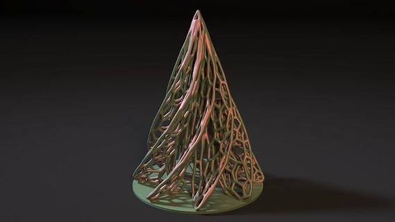 Natal árvore 5 3dprinting impressão decoração boneco neve Voronoi Projeto interior 3d arte 3d print model - Mito3D