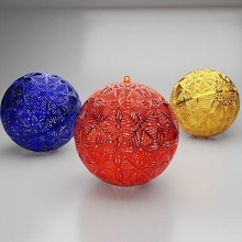 Noël arbre Balle ornement traditionnel sphère pin globe décoration brillant résine 3d impression Père orné maison décor 3d print model - Mito3D