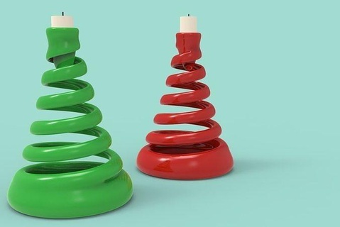 Navidad árbol candelabro 3d impresión vela soporte estante candelero modelo stl obj imprimible natividad navideño año casa decoración 3d print model - Mito3D