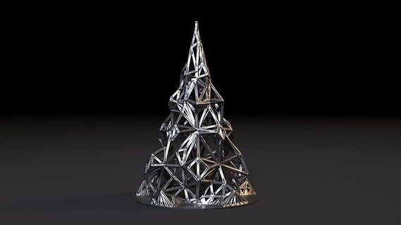 Natale albero decorazione voronoi 3dprinting stampa anno pupazzo neve design interni 3d arte 3d print model - Mito3D