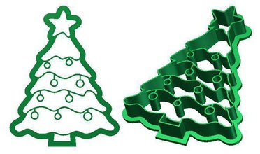 christmas tree cookie cutter xmas cookiecutter 3dprinted christmastree gift bor bauble seasonal winter ornaments baubles tasteful cookies biscuit games toys 3d print model - Mito3D