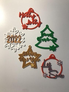 Natale albero ornamenti impostato inverno neve fiocco anno buon 2022 felice lascia nevichi decorazione Casa arredamento 3d print model - Mito3D
