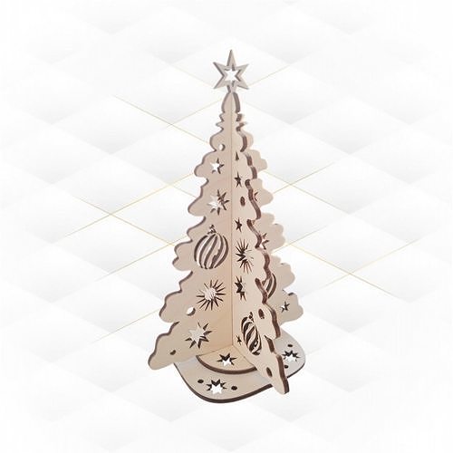 christmas tree pattern ready laser cut file gift decor vector cutting design svg engraving drawing glowforge project plan hobby diy 3D print model - Mito3D