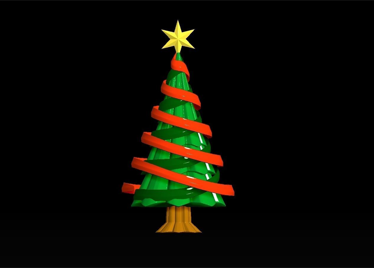 Noël arbre ruban Assemblée modèle Christian gospel vacances religieux fête saisons jouets DIY collection cadeau décoration pin bois neige Père claus Jeux 3D print model - Mito3D