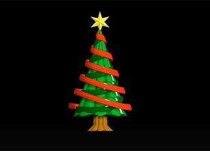 Natale albero nastro assemblaggio modello cristiano vangelo vacanza religioso celebrazione stagioni giocattoli Fai collezione regalo decorazione pino legna neve santa claus Giochi 3d print model - Mito3D