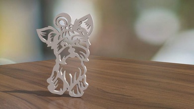 christmas tree toy dog decoration design terrier yorkshire keychain games toys 3d print model - Mito3D