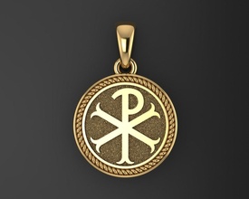christogram jesus christ monogram necklace constantines cross medallion necklaces christi religiou of chi rho christian alpha omega jewelry pendants 3d print model - Mito3D