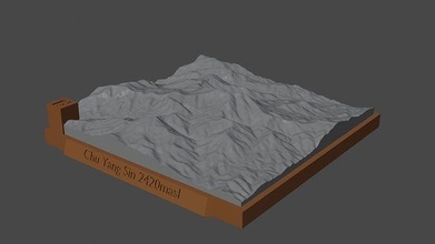 chu yang péché Montagne paysage volcan terrain environnement nature photogrammétrie élévation dem science 3d print model - Mito3D