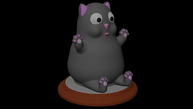 gordo fofa gato animal 3dprint gordura ficar pé arte brinquedo escultura estátua 3d print model - Mito3D