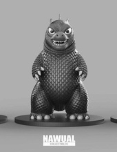 gordo godzilla monstro criatura brinquedo arte colecionável natural kaiju esculturas 3d print model - Mito3D