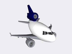 chubby md-11 plane cute md11 airplane aircraft airliner jet vehicle toy passenger fat hobby diy 3d print model - Mito3D