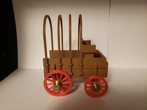 mandrin wagon chariot couvert cow boy texas pionnier occidental sauvage ouest berger vache loisir diy mécanique pièces 3d print model - Mito3D
