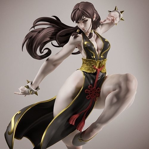 chun li 3d Yazdır Chunli capcon sokak dövüşçü dövüşçüsü karate kavga heykel capcom heykeli minyatür Toplamak Sanat heykeller Kadın Çince oyun Ryu Akuma cammy 3D print model - Mito3D