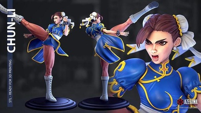 chun li prêt 3d impression chunli rue combattant streetfigther azérama figure collectionner collection culotte bottes patreon martial arts donner coup militaire personnage loisir diy 3d print model - Mito3D