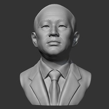 chun doo hwan 3d impression modèle président humain tête portrait buste figure homme visage statue sculpture coréen art sculptures 3d print model - Mito3D