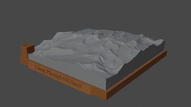 chung muztag montaña paisaje volcán terreno ambiente naturaleza fotogrametría elevación dem Ciencias 3d print model - Mito3D
