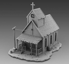 church house abandoned wild west wildwest exterior interior building ruin village 3dprinting 3d 3dmodels printing games toys 3d print model - Mito3D