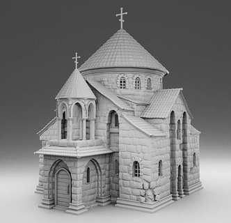 church building medieval architecture gothic village blacksmith worship christian god castle temple age house decor 3d print model - Mito3D