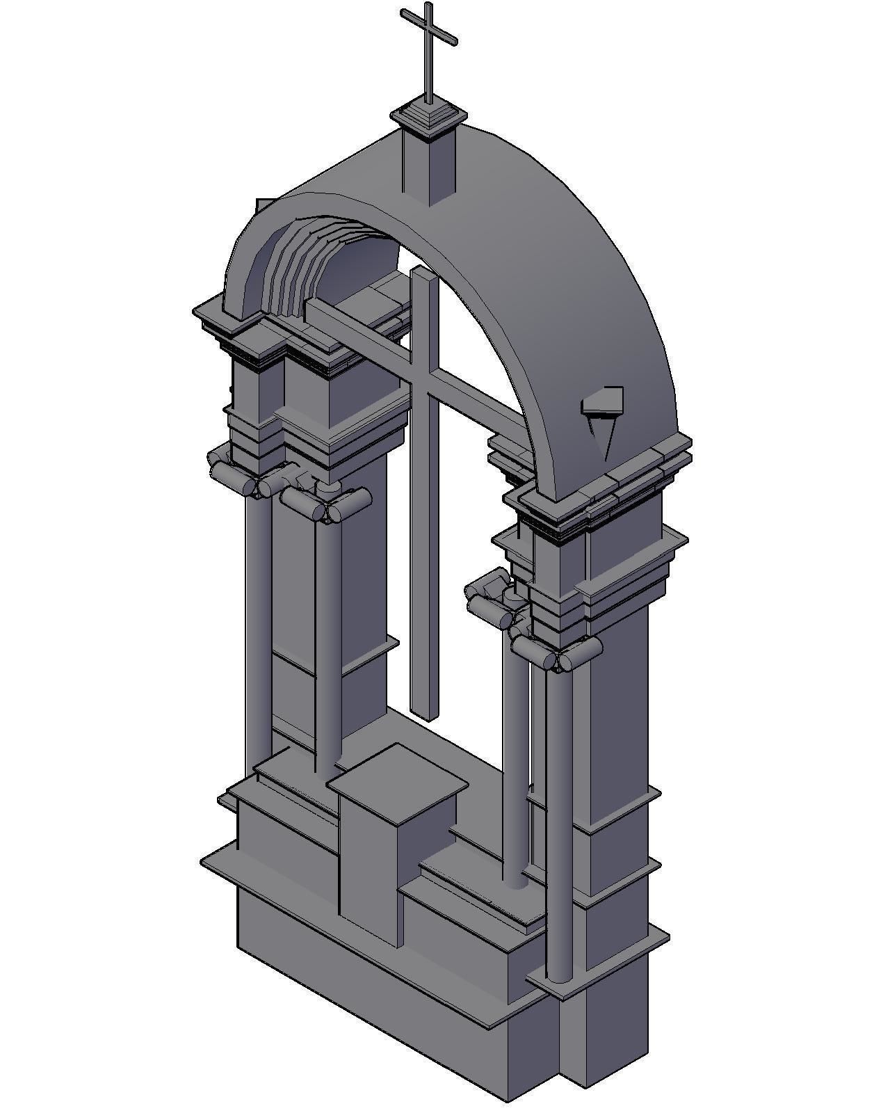 chiesa nicchia architettura design arte interni cattolico cristiano religiou oggetto sculture 3D print model - Mito3D