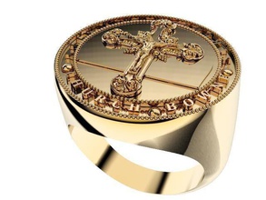 church ring jewelry churchring gold fashion rings 3d print model - Mito3D