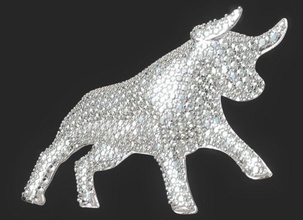 churm bull pendant brooch taurus gold silver zodiac gems art necklace cow horoscope astrological sign jewelry pendants 3d print model - Mito3D
