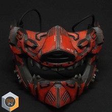 cyberpunk menpo mascarar cara vestem samurai futuro roupa tecnológica oni passatempo faça 3d print model - Mito3D