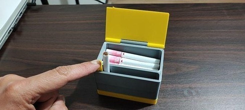 sigaretta dispenser scatola articolato automazione sigarette dispensare gadget fumo attrezzo casa 3d print model - Mito3D