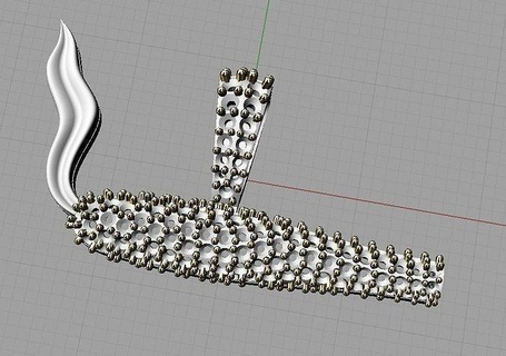 ciggaret pendent gold pendent jewelry diamond silver pendants  3d print model - Mito3D