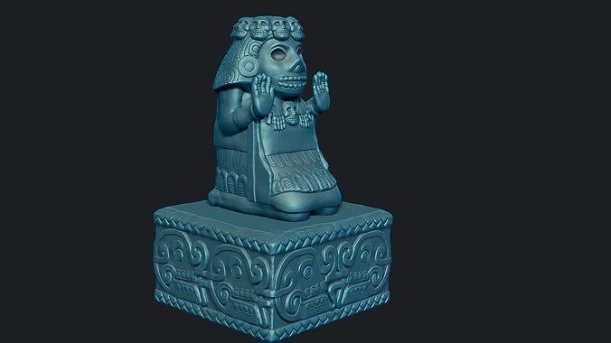 cihuateteo azteco divinità statua rovinare maya artefatto sacrificio scultura antico piramide architettonico archeologia messicano indiano tempio vecchio monumento decorazione stampa arte sculture 3D print model - Mito3D