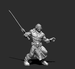 cimmerian 3d print model - 35 mm scale character barbarian fantasy miniature figurine conan boardgame wargame warrior fighter games toys board warhammer barbare guerrier 3d print model - Mito3D
