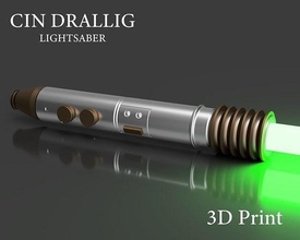 cin drallig lightsaber kit - 3d printable laser sword clone wars star scifi prop cosplay costume weapon games toys 3d print model - Mito3D