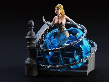 Cenicienta sinderrella Zapatos disney princesa hada reina cuento royal corona gril mujer Arte esculturas 3d print model - Mito3D
