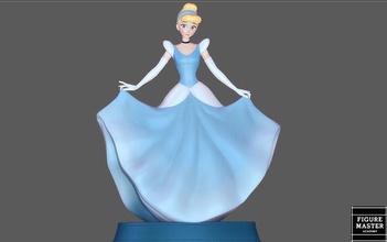 cinderela disney princesa animação menina anime 3d impressão arte esculturas 3d print model - Mito3D