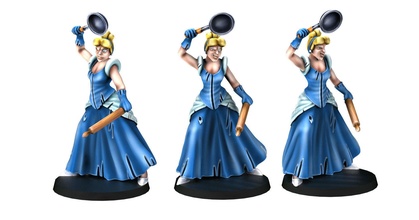 cinderella figurine of woman two mice fairy tail disney princess tiara princesses angry miniature fantasy football blood bowl prince shoes mouse rpg funny fun games toys game accessories 3d print model - Mito3D
