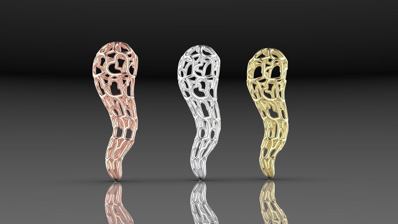 ciondolo hahnrei donna hörner glücksbringer argento gelegenheit mode ankündigungen schön modisch bunt fantasie etikett schmuck anhänger anlässe 3D print model - Mito3D