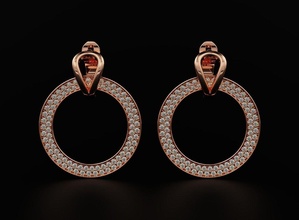 cerchio orecchini diamanti 566 3dprinted design moda oro d'oro gioiello gioielleria stampa stampabile stampa prototipazione argento 3d print model - Mito3D
